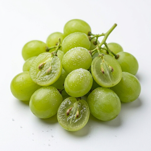 Fresh green seedless grapes in a bunch